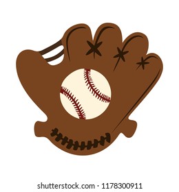 baseball glove with ball illustration. sports icon