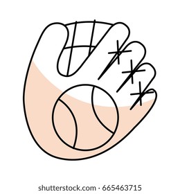 baseball glove and ball isolated icon