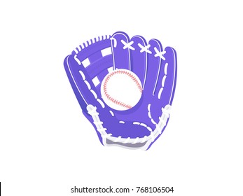 Baseball glove and ball isolated on white. Vector illustration