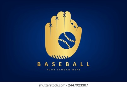 Baseball glove and ball logo vector. Sport design.