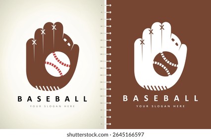 Baseball glove and ball logo vector. Sport design