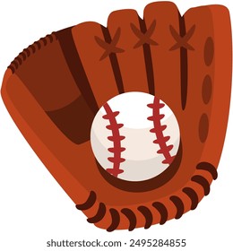 Baseball glove with ball on white background