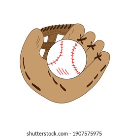 Baseball glove and ball , softball