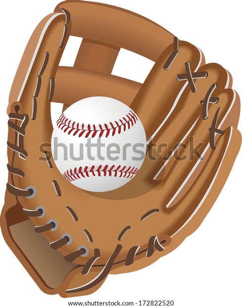 baseball glove with ball\
vector