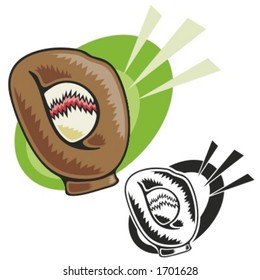 Baseball glove and a ball. Vector illustration