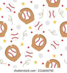 Baseball glove cartoon pattern background