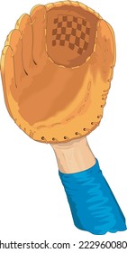 Baseball Glove Catching Vector Illustration