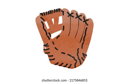 Baseball Glove Clipart. Baseball Glove Vector Design. Simple Baseball Glove Watercolor Style Illustration Isolated On White Background. Baseball Glove Cartoon Drawing