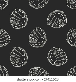 baseball glove doodle seamless pattern background