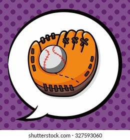 Baseball glove doodle, speech bubble