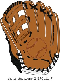 Baseball glove flat design illustration