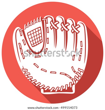 baseball glove flat icon