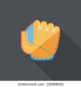 baseball glove flat icon with long shadow,eps10