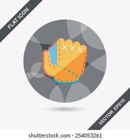 baseball glove flat icon with long shadow,eps10
