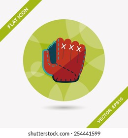 baseball glove flat icon with long shadow,eps10