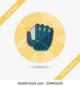 baseball glove flat icon with long shadow,eps10