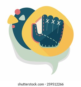 baseball glove flat icon with long shadow,eps10