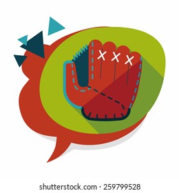 baseball glove flat icon with long shadow,eps10