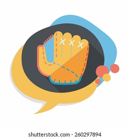 baseball glove flat icon with long shadow,eps10