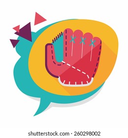 baseball glove flat icon with long shadow,eps10