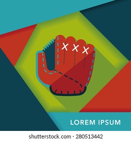 baseball glove flat icon with long shadow,eps10