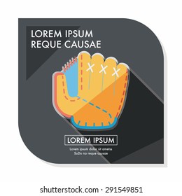 baseball glove flat icon with long shadow,eps10