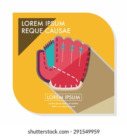 baseball glove flat icon with long shadow,eps10