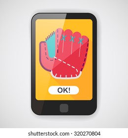baseball glove flat icon with long shadow,eps10