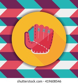 baseball glove flat icon with long shadow,eps10