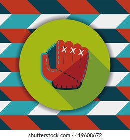 baseball glove flat icon with long shadow,eps10