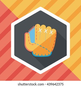 baseball glove flat icon with long shadow,eps10