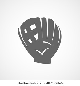 Baseball Glove Flat Icon On White Background