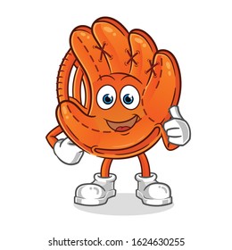 baseball glove happy thumbs up cartoon. cartoon mascot vector