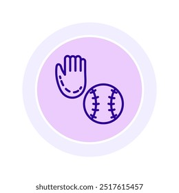 Baseball and Glove icon, glove, ball, sport, catch line icon, editable vector icon, pixel perfect, illustrator ai file