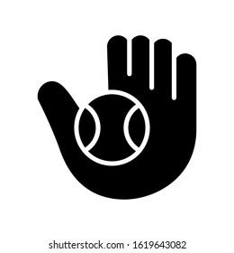 Baseball glove  icon design template, vector icon designed in flat style isolated on white background, solid icon vector design, can be used for web and various needs of your project