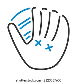 Baseball Glove Icon. Editable Bold Outline With Color Fill Design. Vector Illustration.