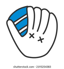 Icono de guantes de béisbol. Contorno de negrita editable con diseño de relleno de color. Ilustración vectorial.