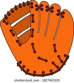 Baseball Glove Icon. Editable Outline With Color Fill Design. Vector Illustration.