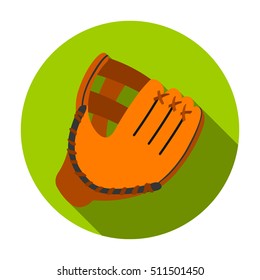 Baseball glove icon in flat style isolated on white background. Sport and fitness symbol stock vector illustration.