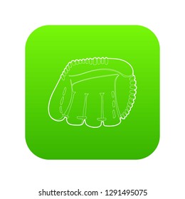 Baseball glove icon green vector isolated on white background