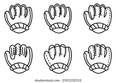 Baseball Glove Icon Line Art Minimal Artwork