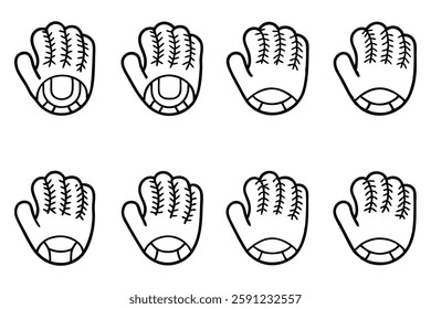 Baseball Glove Icon Line Art Digital Artwork