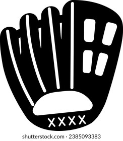 Baseball glove icon (monochrome).The background is transparent.