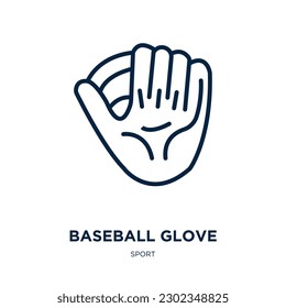 baseball glove icon from sport collection. Thin linear baseball glove, game, equipment outline icon isolated on white background. Line vector baseball glove sign, symbol for web and mobile