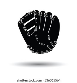 Baseball glove icon. White background with shadow design. Vector illustration.