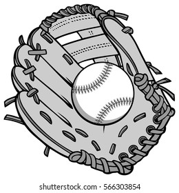 Baseball and Glove Illustration