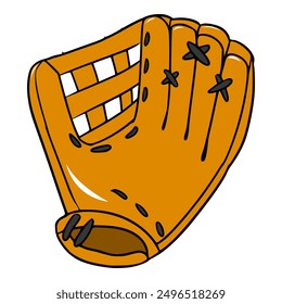 baseball glove illustration hand drawn isolated vector