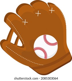 Baseball glove, illustration, vector on a white background.