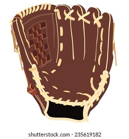 Baseball glove, baseball glove isolated, brown baseball glove, baseball glove vector