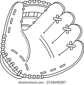 Baseball Glove Isolated Coloring Page for Kids